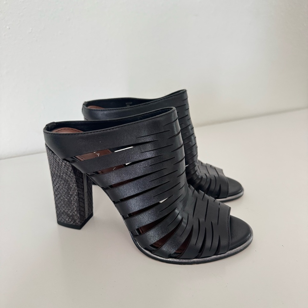Donald J. Pliner Black Strappy Mules
